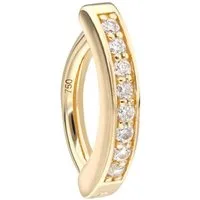 PIERCINGLINE Bauchnabelpiercing 14/18 Karat Gold Bauchnabelclicker BOGEN + EINGEFASSTE MOISSANITE (Clicker, 1-tlg)
