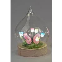 formano LED Dekolicht Tropfen Blumen bunt Schmetterling pink 14cm 17cm, LED fest integriert