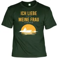 Bonvionn T-Shirt T-Shirt Funshirt - Ich liebe es wenn meine Frau mich angeln lässt (1-tlg) Geschenk für Angler