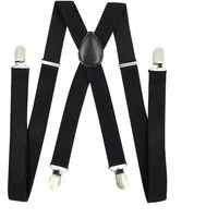 FOUORTUNATE-BEE Hosenträger Y-Hosenträger verstellbar 3,5 cm Schwarz für Herren Damen Hosen (2-St) Hosenträger Y-Form elastisch verstellbar 60-100 cm Schwarz