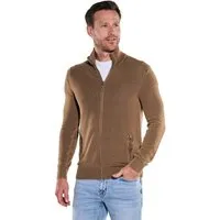 Engbers Cardigan Herren Cardigan mit Zipper und Stehkragen, Cognac