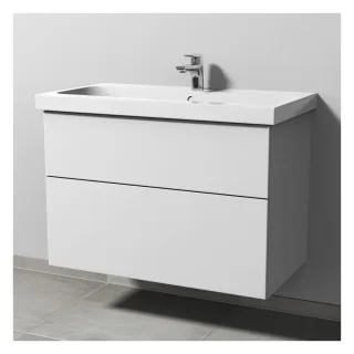 Sanipa 3way Waschtischunterbau zu Geberit iCon Light Waschtisch mit 2 Auszügen, Weiß-Soft SM57543