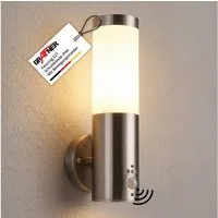 Grafner Außen-Wandleuchte Grafner® Edelstahl Wandlampe mit Bewegungsmelder 10WBPIR Wandleuchte, ohne Leuchtmittel, Wandbeleuchtung für Hauswand, Terrassenbeleuchtung