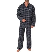 Trend by Normann Pyjama Herren Flanell Schlafanzug zum durchknöpfen - auch in Übergrößen