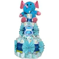 Geschenketorten-Gebhardt Windeln Windeltorte Elefant - Geschenk zur Geburt für einen Jungen, Diese Windeltorte ist ein schönes Geschenk zur Geburt für einen Jungen