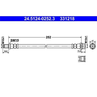 ATE Bremsschlauch hinten Ford Transit 2,2 2,3 2,4 3,2 TDCi