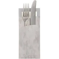 PAPSTAR Papierserviette Bestecktaschen 20 cm x 8,5 cm grau inkl. weißer Serviette 520 Stk