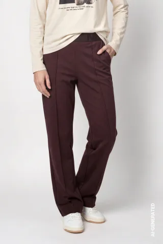 monari - Hose mit Schriftband black coffee - Gr. - 36