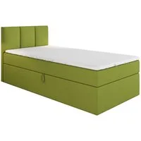 A&J MöbelLand GmbH Boxspringbett Einzelbett NASI mit Bettkasten, Topper und gepolstertem Kopfteil. (Boxspringbett mit Bettkasten und gepolstertem Kopfteil. Inclusive Topper !, TOP ANGEBOT), Länge 208 cm Höhe 106 cm