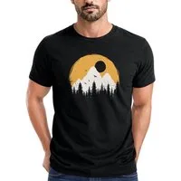 Neverless Print-Shirt Herren T-Shirt Outdoor Print Natural Badge Logo Wandern Fashion mit Print