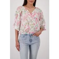 Monari Langarmbluse Bluse Blumendruck allover Regular fit mit Blumenmuster