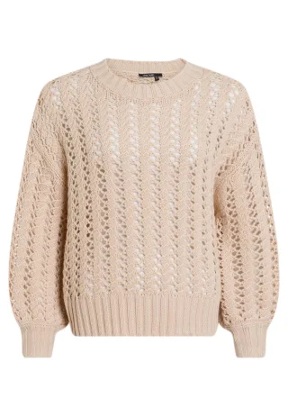 Marc Aurel - Pullover mit offener Struktur light beige - Gr. - 38