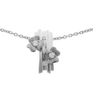 Orphelia Damen-Kette aus 925er Sterlingsilber mit Anhänger – Silber/Schwarz ZH-6039/2