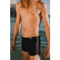 GUGGEN Mountain Badehose Badehose Herren kurz eng anliegend Badeshorts TS-5-6 kurz eng anliegend Badeshorts rot blau orange schwarz gestreift