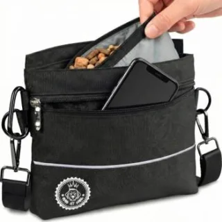 HUND IST KÖNIG ® Leckerlietasche für Hunde mit Einhand-Magnet-Verschluss für Gassi & Hundetraining L