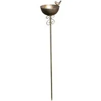 Deko-Impression Vogeltränke Vogeltränke am Stab Futterstelle Gartenstab Gartenstecker Eisen bronze