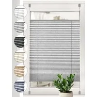 Sonello Plissee crush Klemmfix ohne Bohren, blickdicht, Klemmfix, verspannt, 30cm x 100cm Grau Faltrollo, Easyfix, Blickdicht, Lichtschutz Sonnenschutzrollo verspannt, Jalousie Rollo für Fenster & Tür, einfache Montage, in verschiedenen Farben und Gr