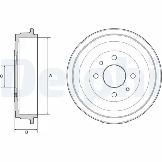 Delphi BREMSTROMMEL Fiat Panda Lancia Ypsilon