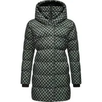 Ragwear Steppmantel Niara Print wasserdichter Mantel mit angesagtem Hahnentritt Muster