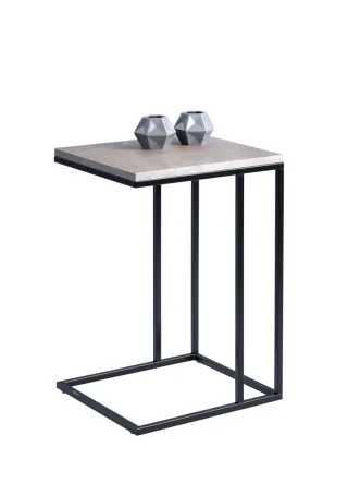 Beistelltisch Tisch RINO 38x43 cm Dekor Keramikoptik Gestell schwarz