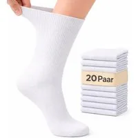 Cocain underwear Gesundheitssocken 20 x weisse Arzt Socken Krankenschwester Pflege kochfest ohne Gummi (20-Paar) Krankenschwestersocken - 100% Baumwolle - für Diabetiker geeignet