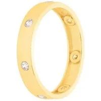 Suzan Gold Goldring 375er Gold Ring – Lucky Ring Zirkonia, symbolischer Schmuck, Gelbgold 375, Zirkonia-Steine