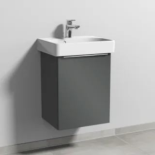 Sanipa 3way Waschtischunterbau zu Geberit Smyle Square Waschtisch mit 1 Tür, Anthrazit-Glanz UF66979
