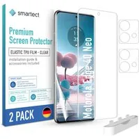 smartect Displayschutzfolie TPU Schutzfolie Klar für Motorola Edge 40 Neo, Set, 2 Stück, (Display + Kamera) Panzerfolie Displayfolie