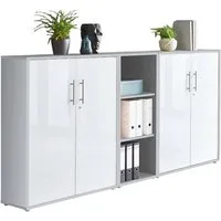 moebel-dich-auf Aktenschrank TABOR 8 (Büroschrank Aktenregal ideal für DIN A4 Ordner, abschließbar Metallgriffe) Made in Germany
