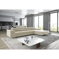 thematys Ecksofa ALVARO MAXI 355 x 204cm mit Schlaffunktion & Bettkasten –, L-Sofa mit 4 verstellbaren Kopfstützen, Samt (Monolotith), oder Cord (Poso) - L-Form, XL-Wohnlandschaft, 355 cm breit