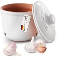 RÖMERTOPF Römertopf Frische-Topf MINI - Knoblauch Aufbewahrung 0,6 Liter Weiß, (Frischetopf & Deckel)