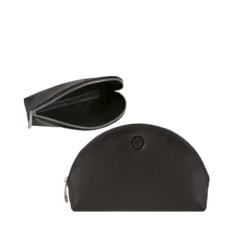 Kosmetiktasche handlich Leder schwarz 16x10cm | Sonnenleder Julier. Ein kompakter Organizer für Kosmetik und Kleinteile in Ihrer Handtasche.