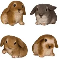 Geschenkestadl Tierfigur 4 Stück Schlappohr Hasen Figuren, Osterhasen – niedliche Osterdeko (Set, 4 St., 4 unterschiedliche Häschen), niedliche Häschen mit Schlappohren