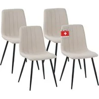 Albatros International Esszimmerstuhl Esszimmer Stühle 4 er Set GARDA, Stuhl Stühle Esszimmerstühle, Küche (4er Set, Beige, Stoff Bezug), Küchenstuhl Küchenstühle Essstühle für den Esstisch Ess Stühle