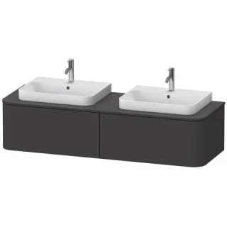 Duravit Happy D.2 Plus Konsolenwaschtischunterbau wandhängend Graphit Supermatt 1600x550x354 mm - HP HP4946B80800010