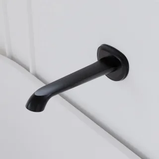 Steinberg Serie 350 Wand-Auslauf für Waschtisch oder Wanne, Ausladung 220mm, matt black, 350 2310 S 350 2310 S