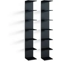 Vicco Bücherregal Paolo, Schwarz, 30 x 190 cm 2er Set, 2-tlg.