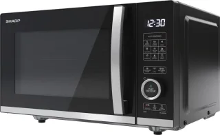 SHARP Mikrowelle YC-QG204AE-B, schwarz, mit Grill, 20 L, 10-Stufen, 800 W