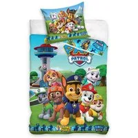 MTOnlinehandel Kinderbettwäsche Paw Patrol 135x200 + 80x80 cm, 100 % Baumwolle, Renforcé, 2 teilig, Bettwäsche-Set für Kinder, Mädchen und Jungen