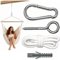 AMANKA Deckenhalter Befestigung für Hängesessel Karabiner mit Seil, Aufhänge Set max bis ca.160kg