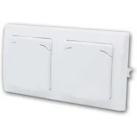 ChiliTec Unterputz-Steckdose DELPHI Doppel Steckdose IP40 mit Deckel, weiß