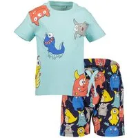 Blue Seven Shirt & Shorts (Set, 2-tlg) mit coolen Monsterdrucken
