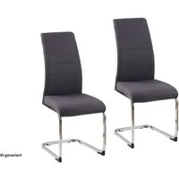 HTI-Living Freischwinger Schwingstuhl SallyC Grau (Set, 2 St), Freischwinger Esszimmerstuhl