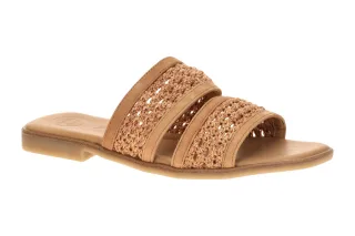 Paul Green Damen Pantoletten 6185-009 Braun Sisal Nubuck Leder Textil elegant...