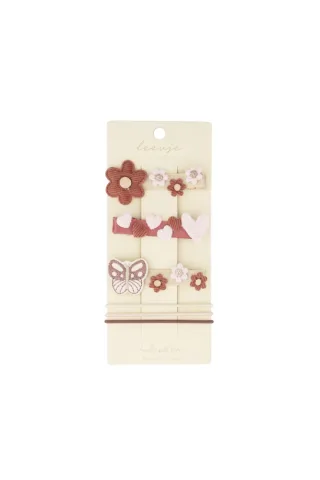 Leevje Haarspangen 'light burgundy heart mix'