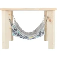TRIXIE Kleintierhaus Unterstand mit Hängematte Sunny - bunt/grau - 37 × 29 × 37 cm