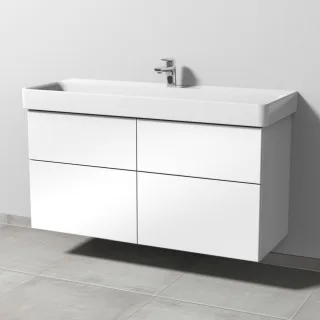 Sanipa 3way Waschtischunterbau zu Laufen Pro S Waschtisch mit 4 Auszügen, Weiß-Glanz SF78678
