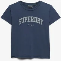 Superdry Print-Shirt ATH ESS FITTED GRAPHIC TEE aus Baumwolle und Single Jersey, Slim Fit, mit Rundhalsausschnitt