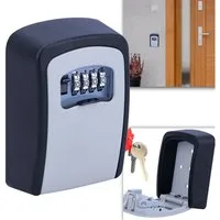 Casativo Schlüsseltresor Extra sicherer Mini Schlüssel-Safe mit Zahlenschloss mit Schutzklappe, robustem Aluminium Gehäuse, wetterfest für drinnen und draussen