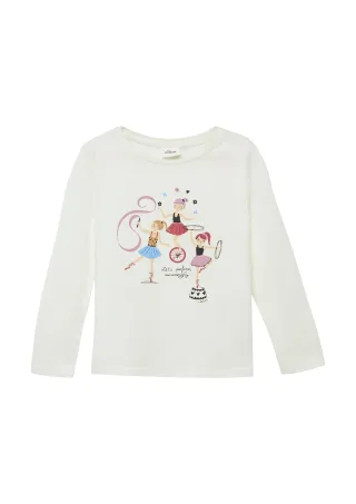 s.Oliver - T-Shirt creme/weiß - Gr. - 134